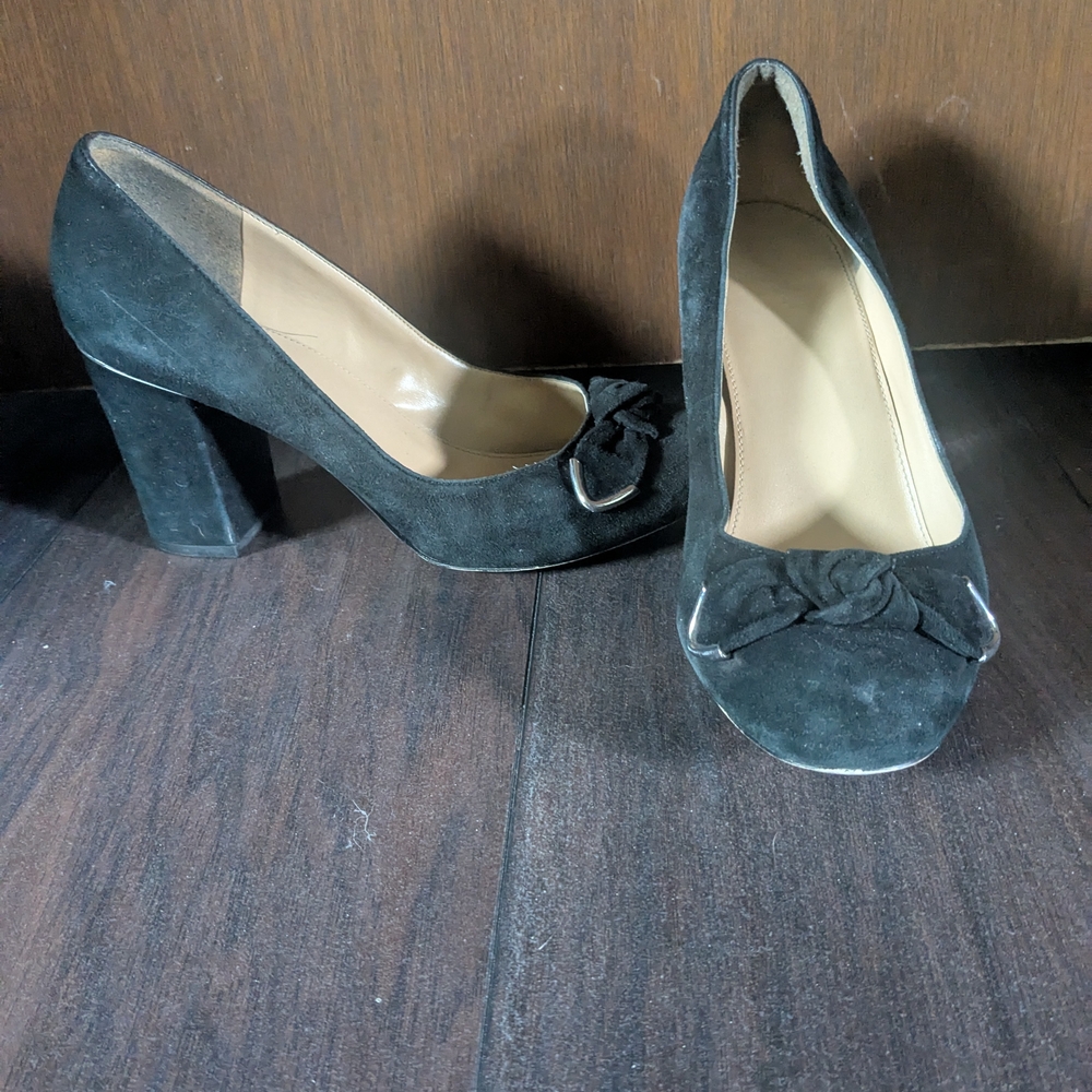 Michael Kors Black Suede Heels with Bow